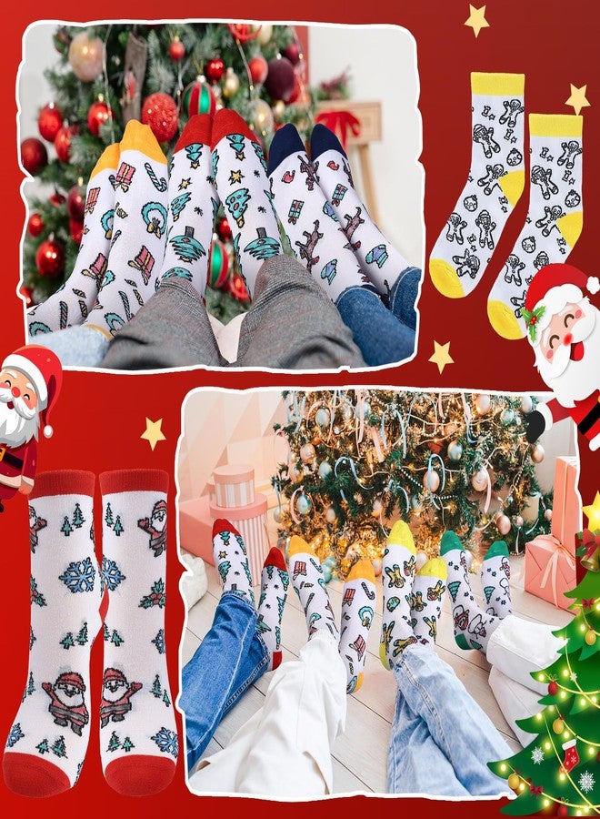 ShinyMatch 12 Pairs Doodle Socks Color Your Own Socks DIY Drawing Craft Arts with 48 Pcs Markers(Christmas) - Image 5